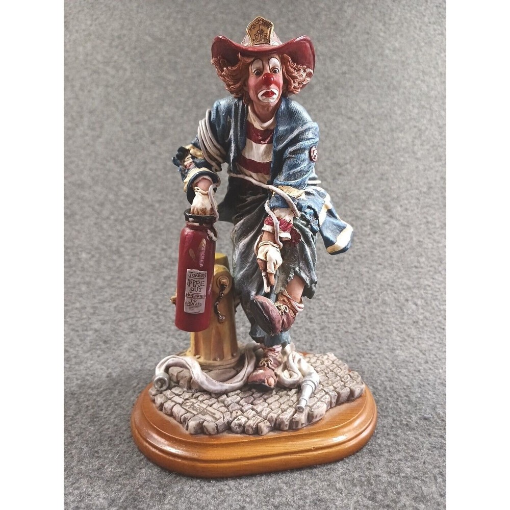 Chuck Oberstein "Clowning In America" Firefighter Clown Figurine Handcrafted '97